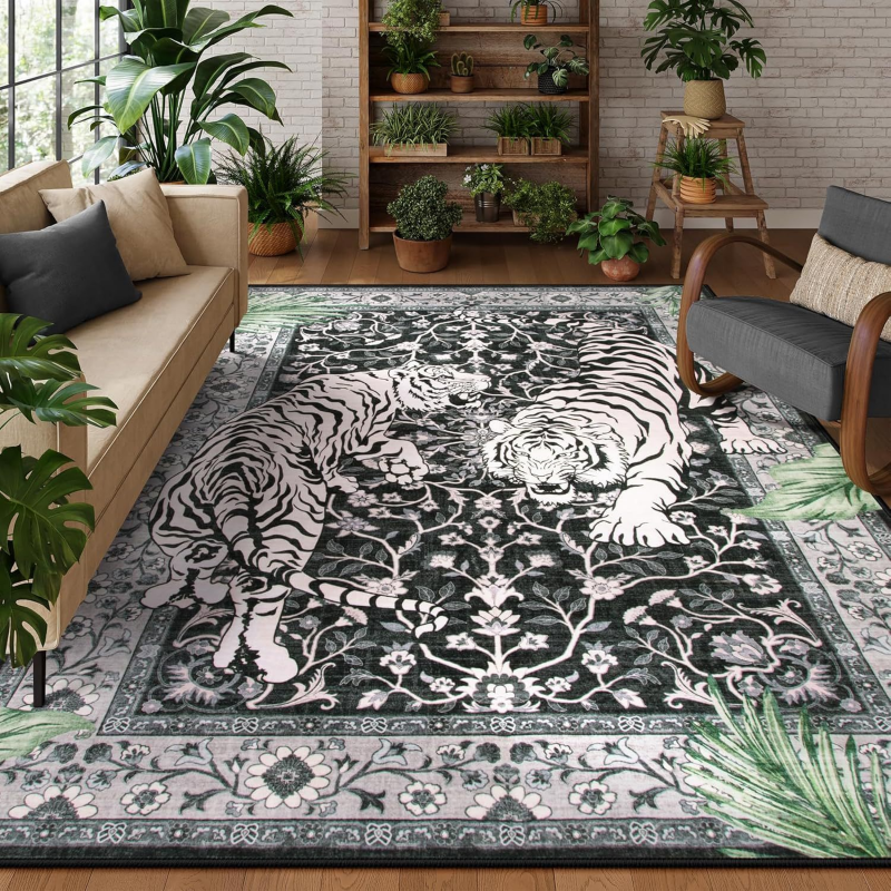 VIKAMA Boho Tiger Pattern Area - Coffee Equipment At Home reseña y precio