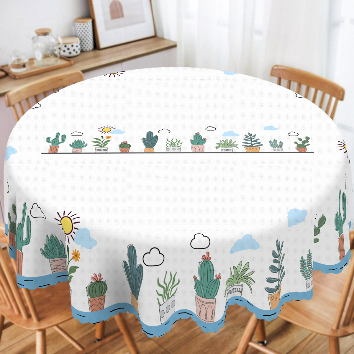 Cute Cartoon Cactus-Themed Pol - Coffee Equipment At Home reseña y precio