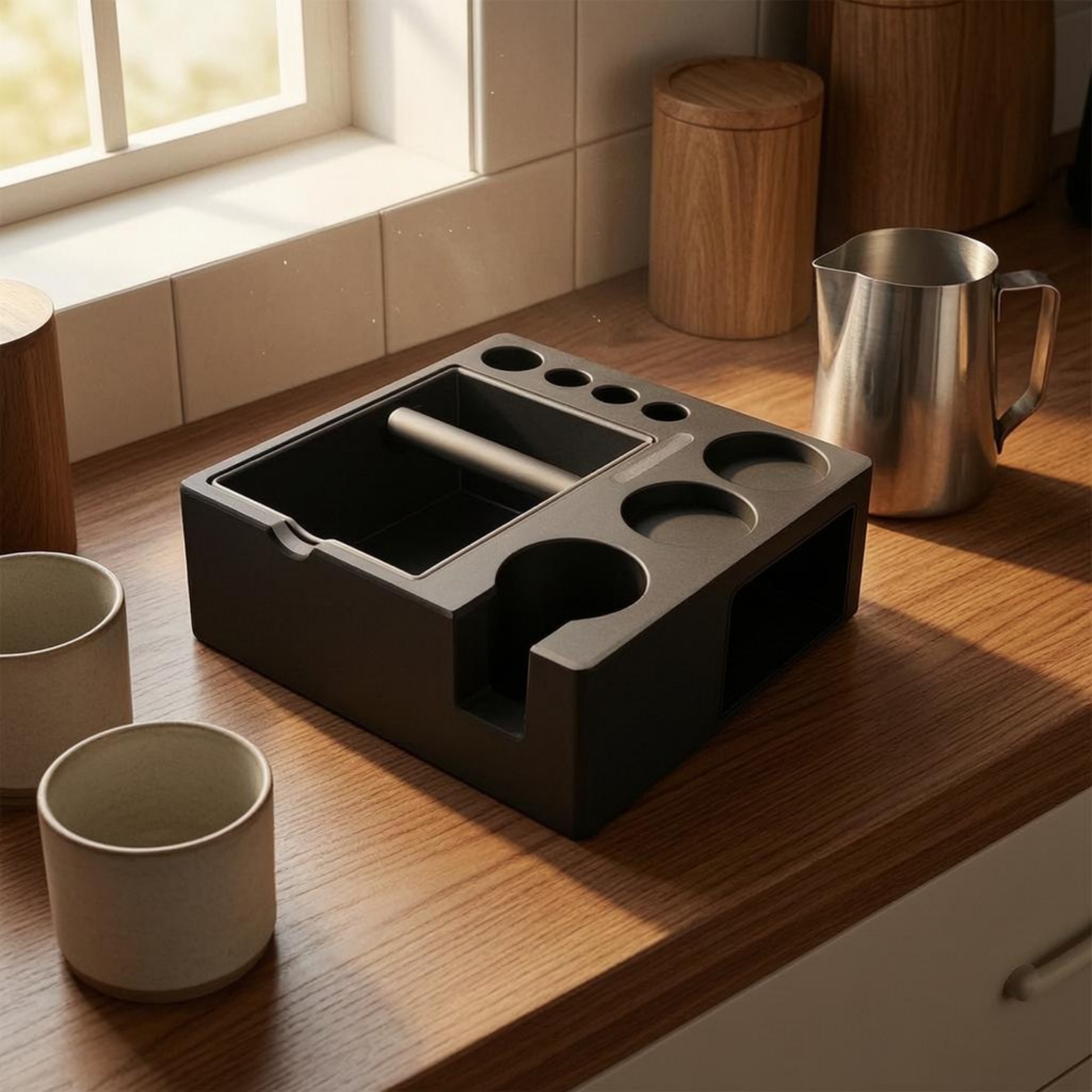 Tamping Station with Knock Box - Coffee Knock Box reseña y precio