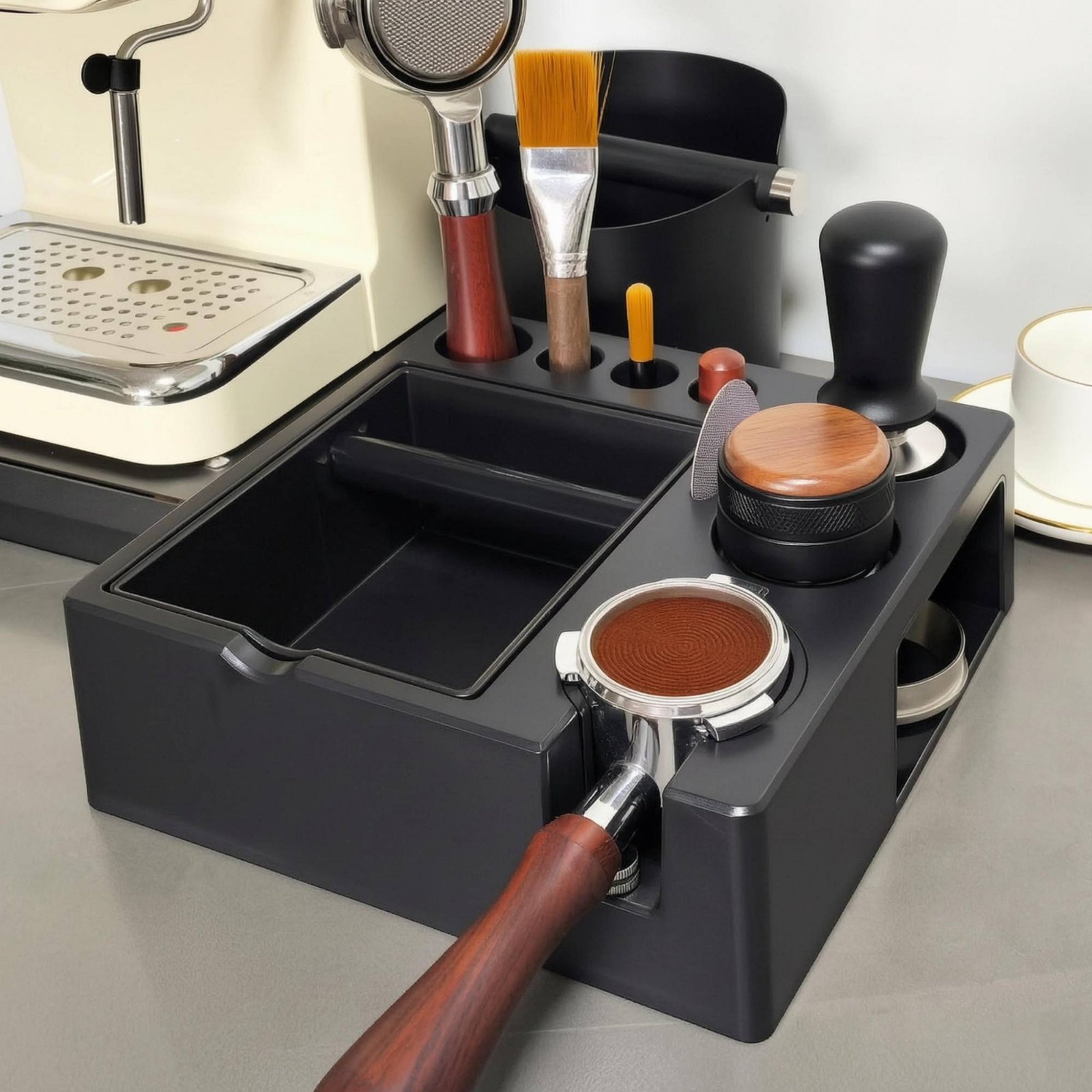 Tamping Station with Knock Box - Coffee Knock Box reseña y precio