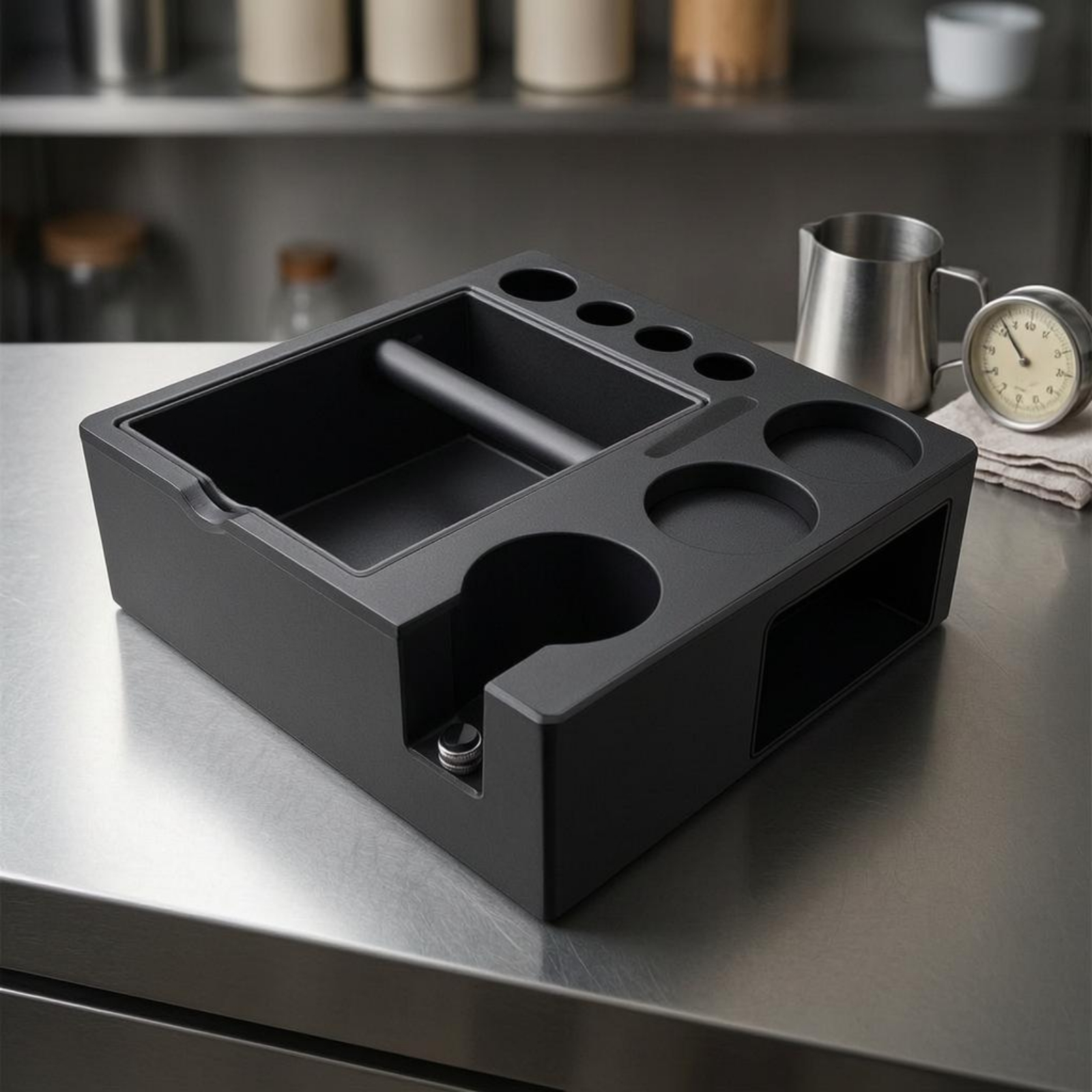 Tamping Station with Knock Box - Coffee Knock Box reseña y precio