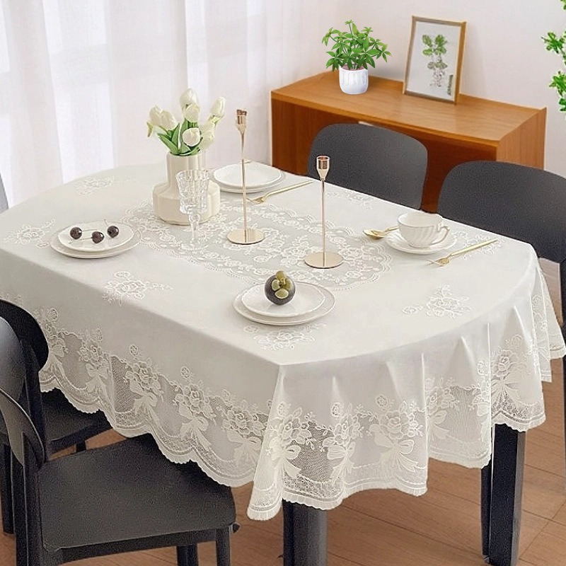 Elegant Off-White Bow Pvc Tabl - Coffee Equipment At Home reseña y precio