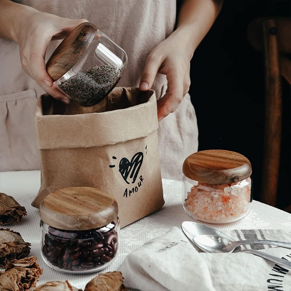 Glass Food  Containers with Wo - Coffee X reseña y precio