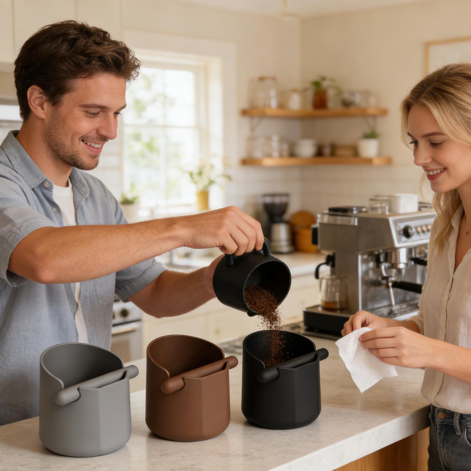Coffee grounds tapping box wit - Coffee Knock Box reseña y precio