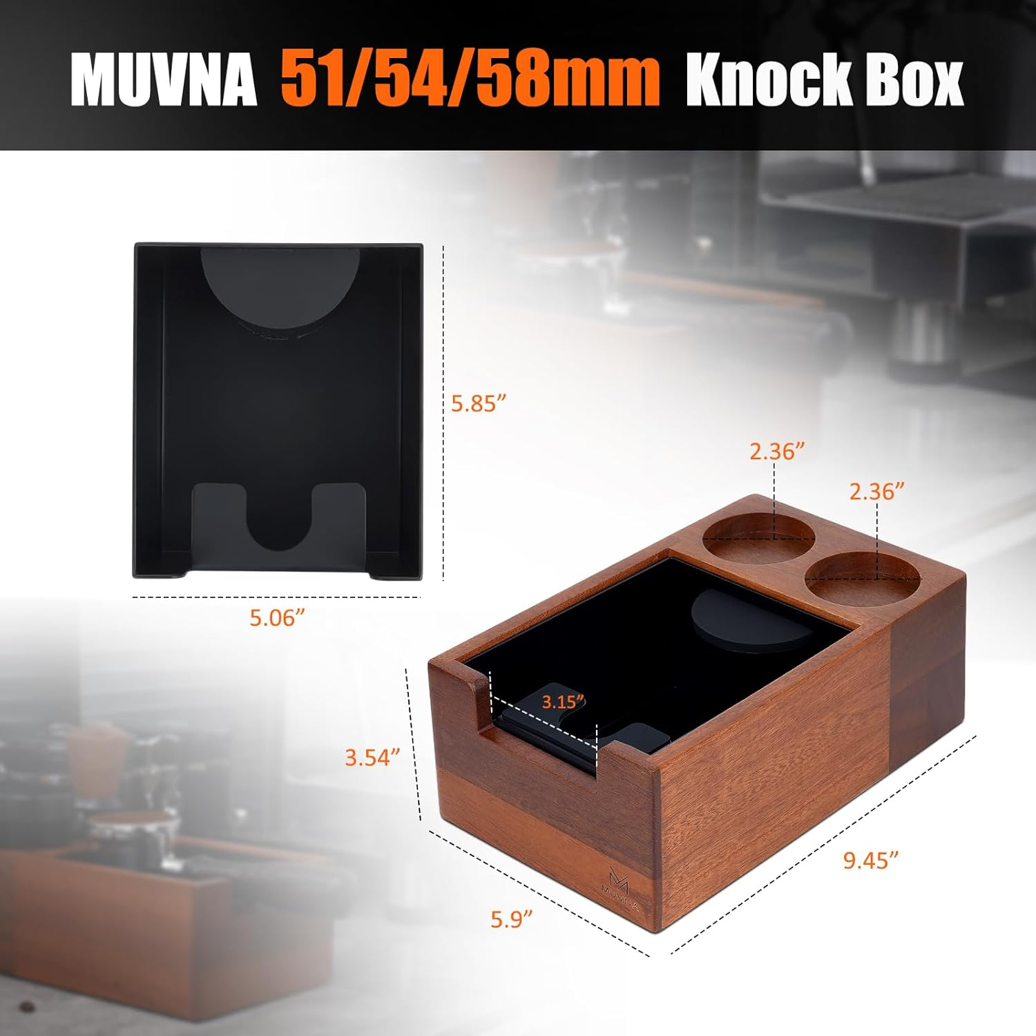 MUVNA Espresso Knock Box, Coff - Coffee Knock Box reseña y precio