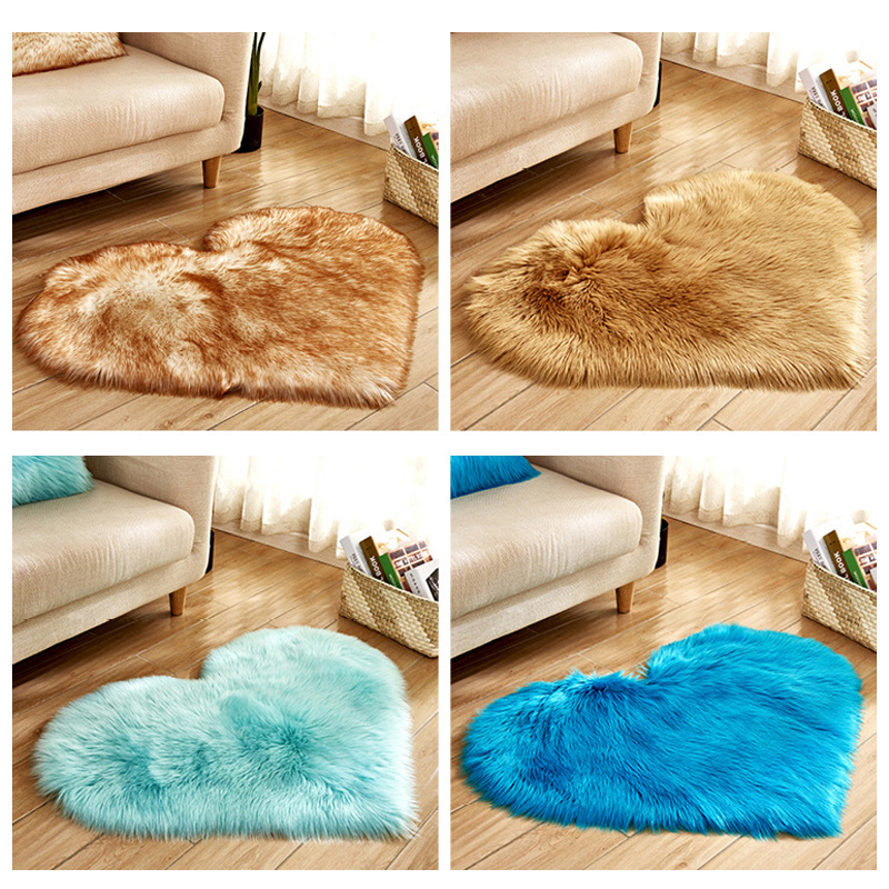 Furry Solid Color Heart Rug Be - Coffee Equipment At Home reseña y precio
