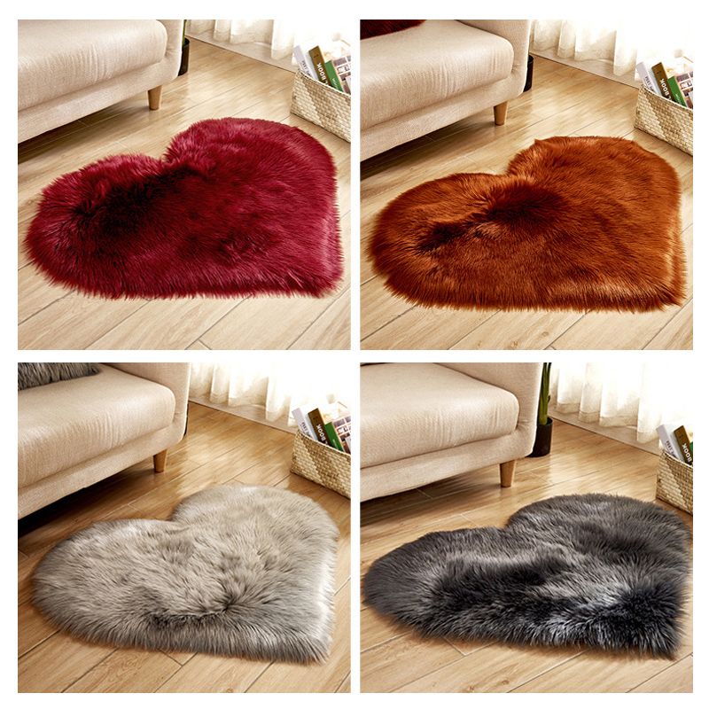 Furry Solid Color Heart Rug Be - Coffee Equipment At Home reseña y precio