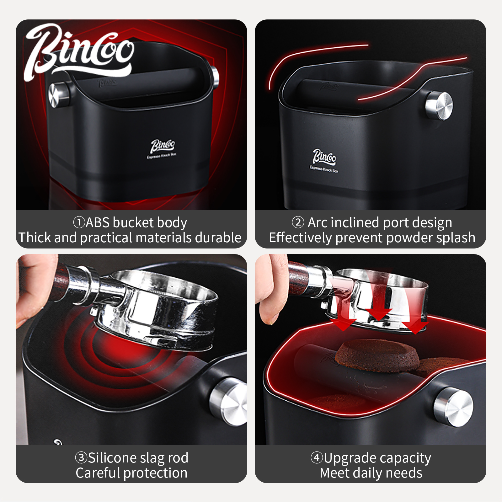 Bincoo Large Capacity Coffee K - Coffee Knock Box reseña y precio